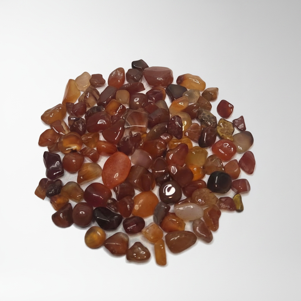 Carnelian Stones on Pure White Background