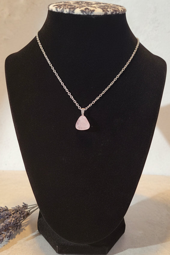 Amethyst Pendant Necklace – Stainless Steel Chain