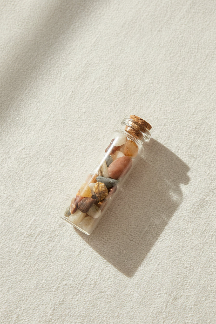 Tumbled Rock Filled Glass Accent Piece