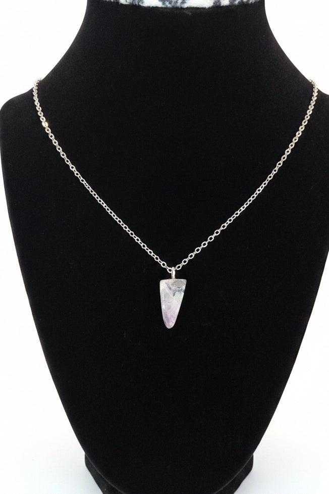Amethyst Pendant Necklace – Stainless Steel Chain
