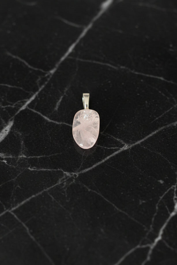 Rose Quartz Pendant – Sterling Silver Bail