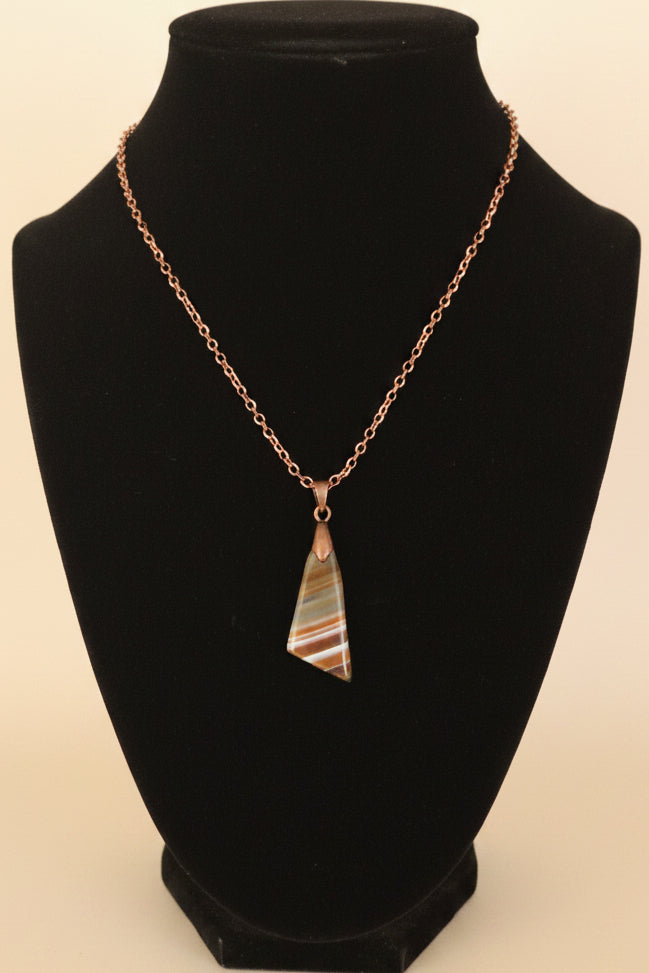 Agate Pendant Necklace – Copper Chain