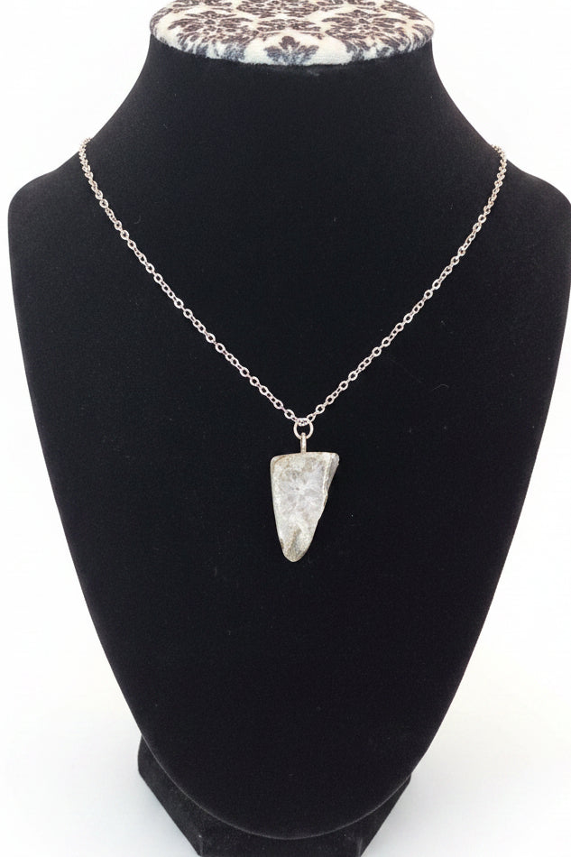 Amethyst Pendant Necklace – Stainless Steel Chain