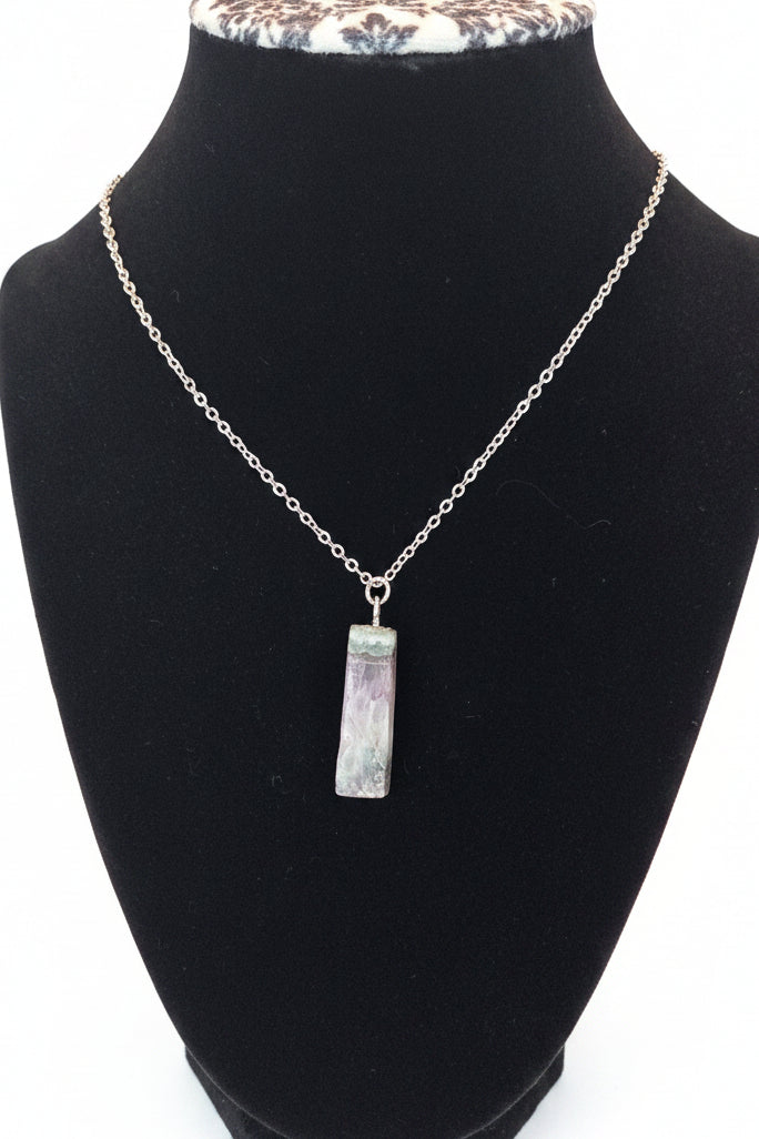 Amethyst Pendant Necklace – Stainless Steel Chain