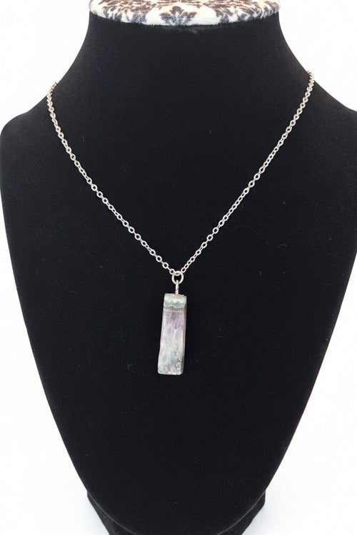 Amethyst Pendant Necklace – Stainless Steel Chain
