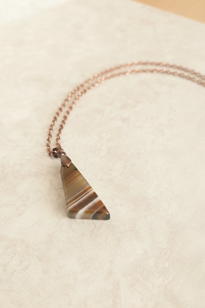 Agate Pendant Necklace – Copper Chain