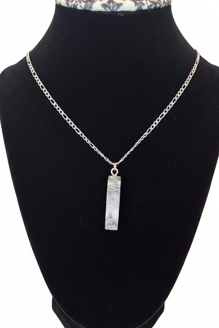 Amethyst Pendant Necklace – Stainless Steel Chain