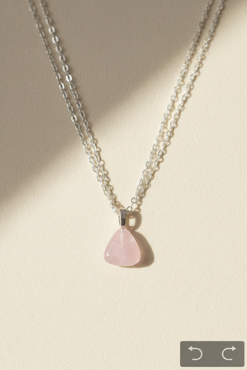 Amethyst Pendant Necklace – Stainless Steel Chain