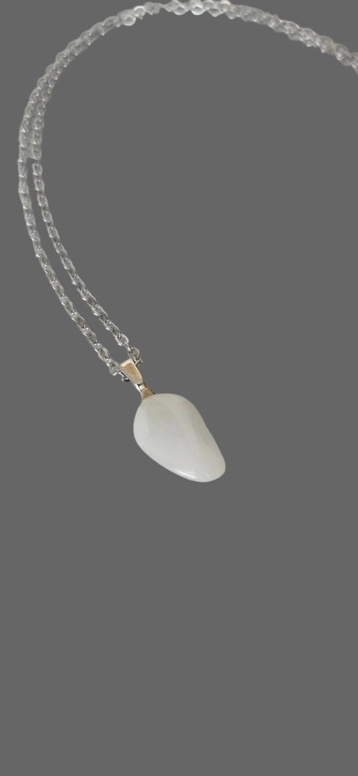 Quartz Pendant Necklace – Stainless Steel Chain