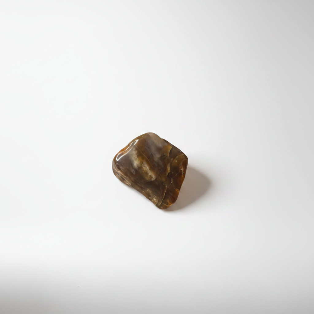 Single Brown Tumbled Agate Half