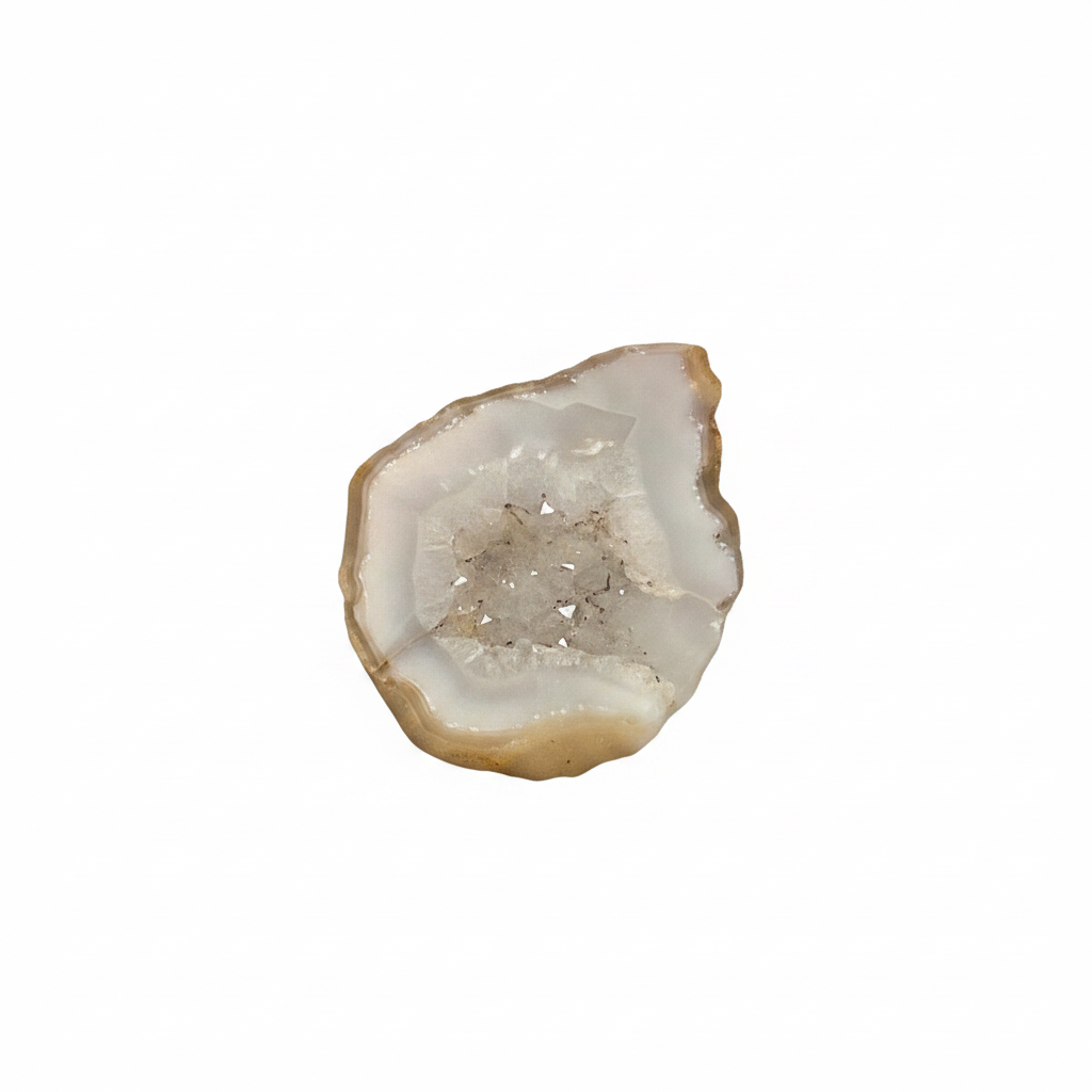 Single White Agate Geode Half