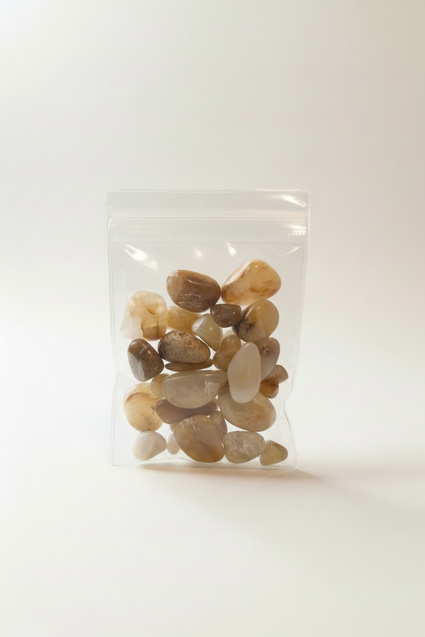 Small bag of stones, matched background