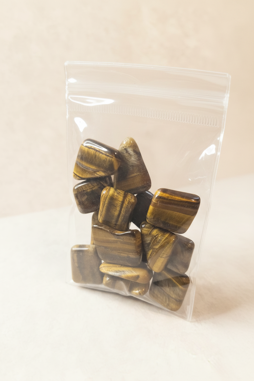 Tiger's Eye small bag upright off-white