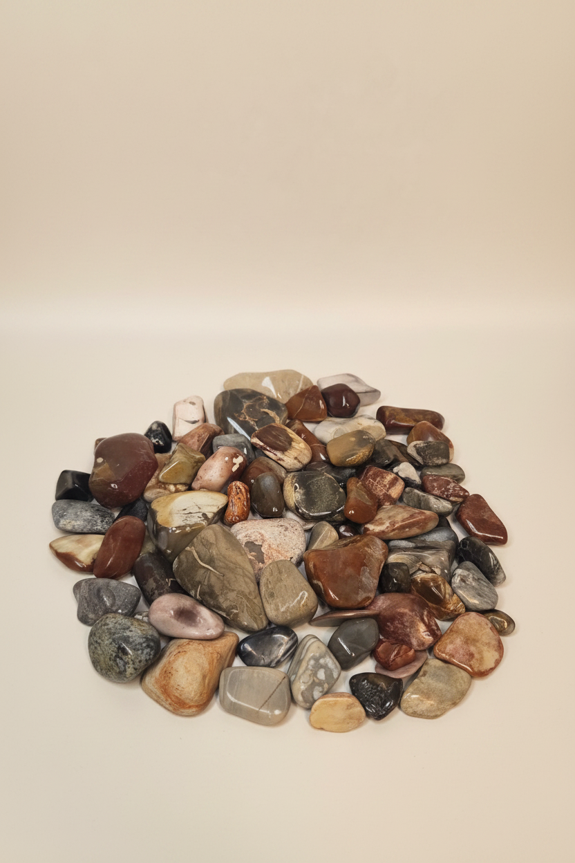 Tumbled stones photo 2 soft off-white background